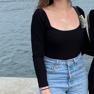 Princess Polly Black Long Sleeve Bodysuit